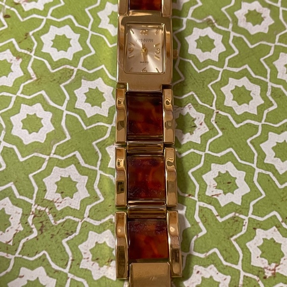 JOAN RIVERS CLASSICS VTG POLISHED GOLDTONE 21MM FAUX TORTOISE SHELL WATCH EUC - Picture 4 of 11